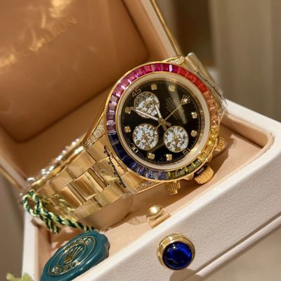Rolex Diamonds Bezel Steel Rainbow Dimand Daytona 40mm Watch rolex warranty card for sale
